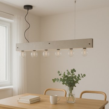 ONLI - Lámpara colgante ARGO 6xE27/22W/230V gris
