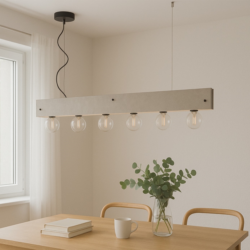 ONLI - Lámpara colgante ARGO 6xE27/22W/230V gris
