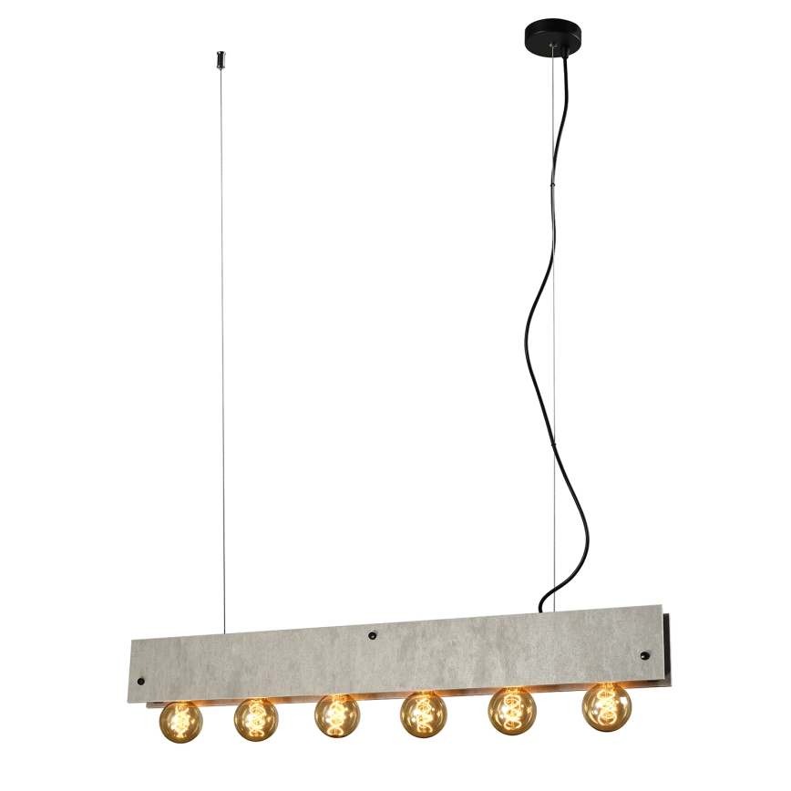 ONLI - Lámpara colgante ARGO 6xE27/22W/230V gris