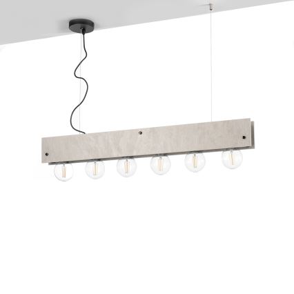 ONLI - Lámpara colgante ARGO 6xE27/22W/230V gris