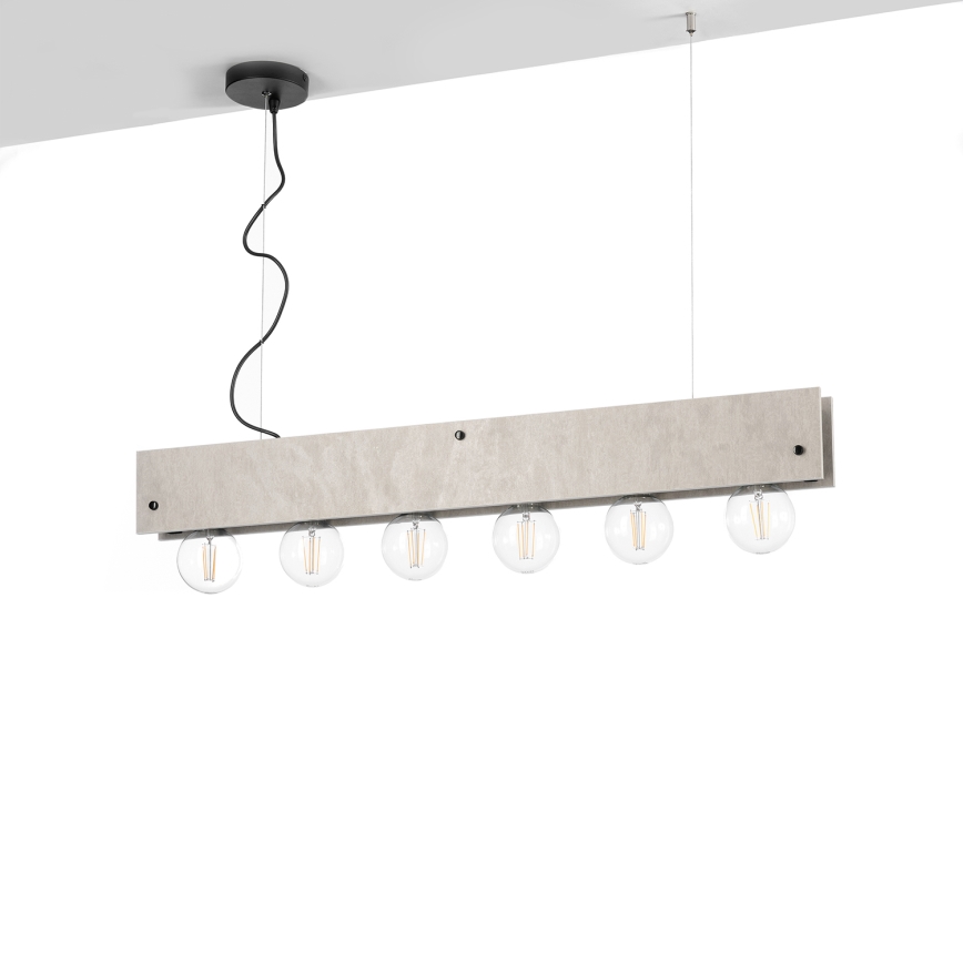 ONLI - Lámpara colgante ARGO 6xE27/22W/230V gris
