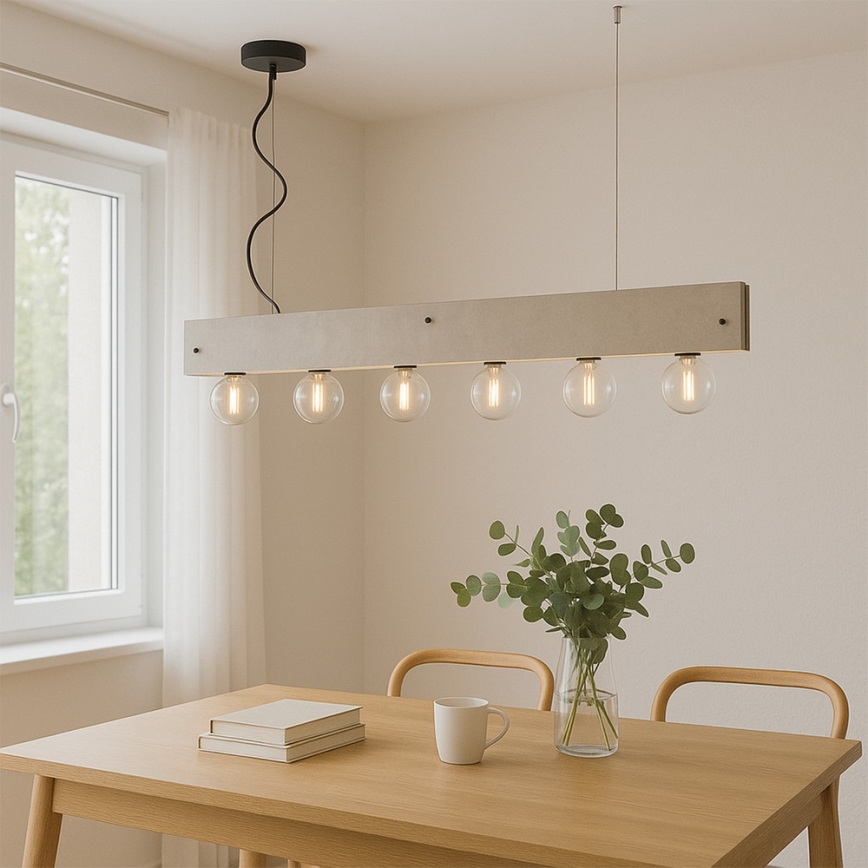 ONLI - Lámpara colgante ARGO 6xE27/22W/230V gris