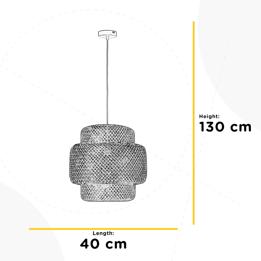 ONLI - Lámpara colgante BAMBOO 1xE27/22W/230V bambú