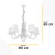 ONLI - Lámpara colgante con cadena AGAR 5xE14/6W/320V diá. 80 cm