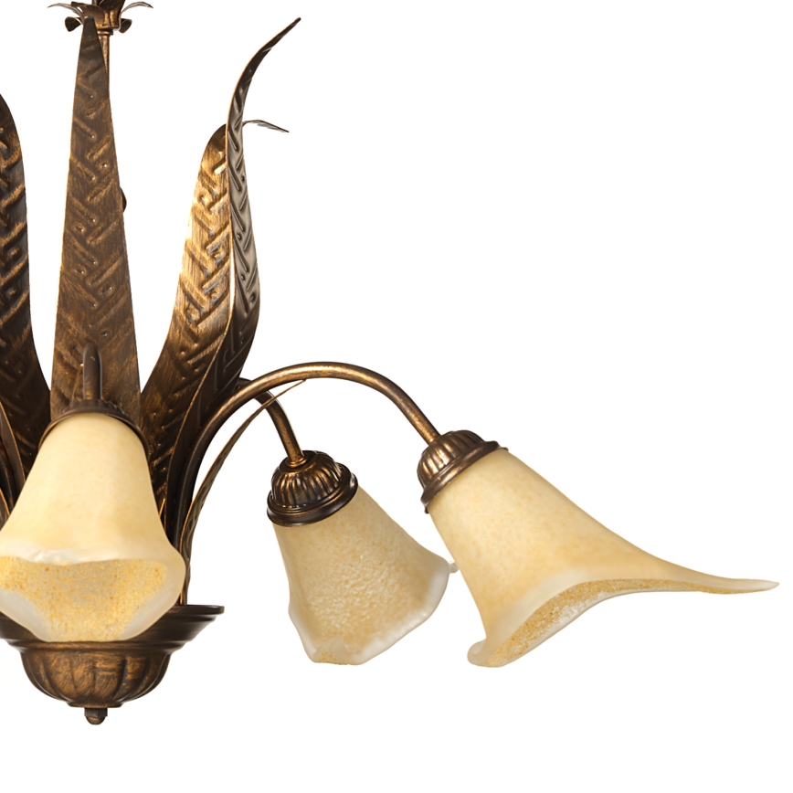 ONLI - Lámpara colgante con cadena ALGA 5xE14/6W/230V bronce
