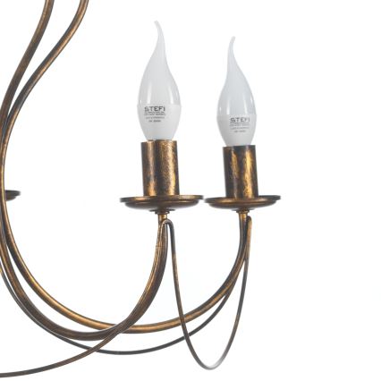 ONLI - Lámpara colgante con cadena CANDELA 5xE14/6W/230V bronce