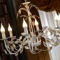 ONLI - Lámpara colgante con cadena COLLANA 6xE14/6W/230V blanco/dorado