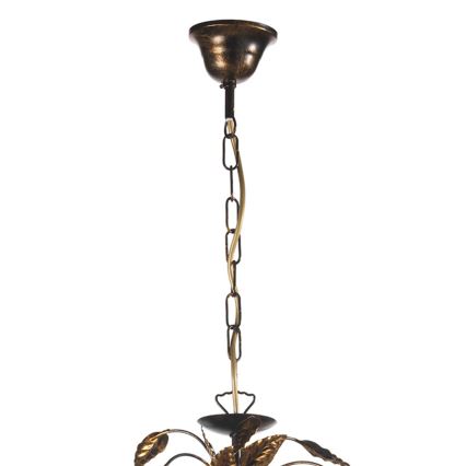 ONLI - Lámpara colgante con cadena COLLANA 6xE14/6W/230V bronce/dorado