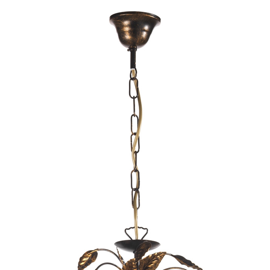 ONLI - Lámpara colgante con cadena COLLANA 6xE14/6W/230V bronce/dorado