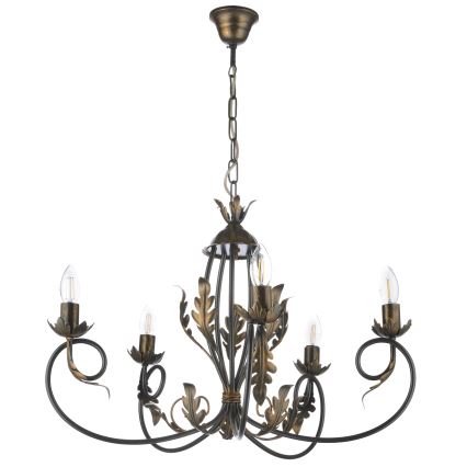 ONLI - Lámpara colgante con cadena GRETEL 5xE14/6W/230V
