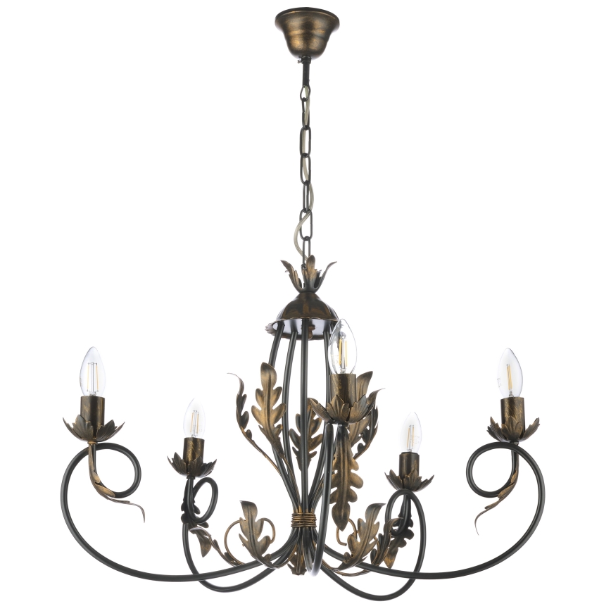 ONLI - Lámpara colgante con cadena GRETEL 5xE14/6W/230V