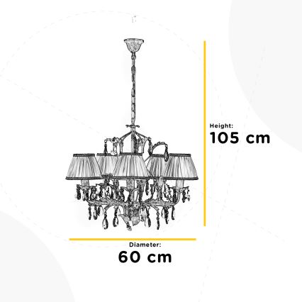 ONLI - Lámpara colgante con cadena KAREN 5xE14/6W/230V blanco