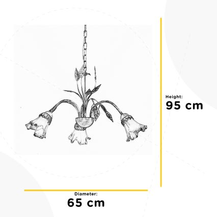 ONLI - Lámpara colgante con cadena LANCIA 3xE14/6W/230V