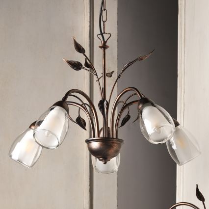 ONLI - Lámpara colgante con cadena LILIANA 5xE14/6W/230V