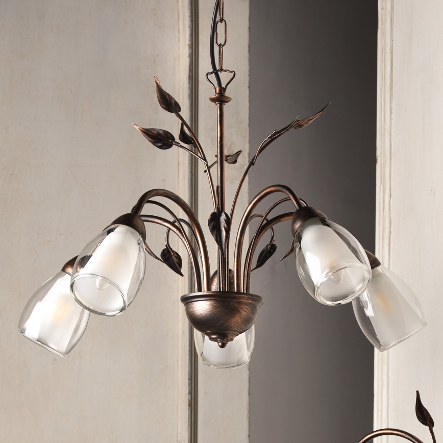 ONLI - Lámpara colgante con cadena LILIANA 5xE14/6W/230V