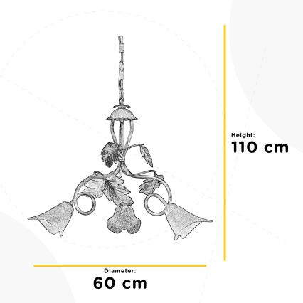 ONLI - Lámpara colgante con cadena MARILENA 3xE14/6W/230V