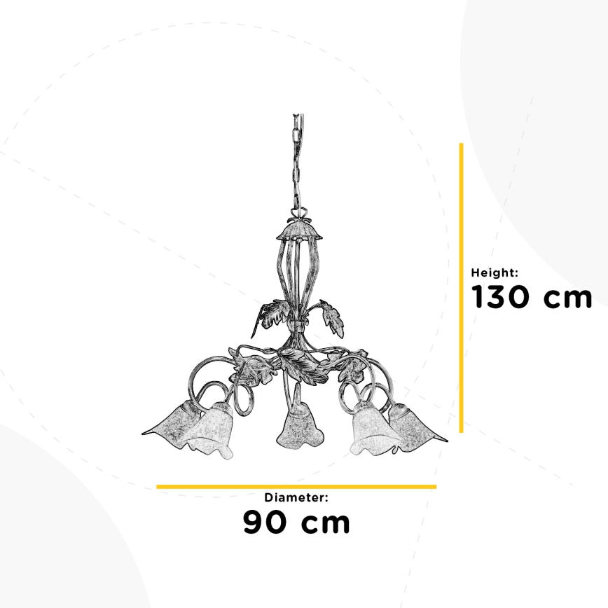ONLI - Lámpara colgante con cadena MARILENA 5xE14/6W/230V