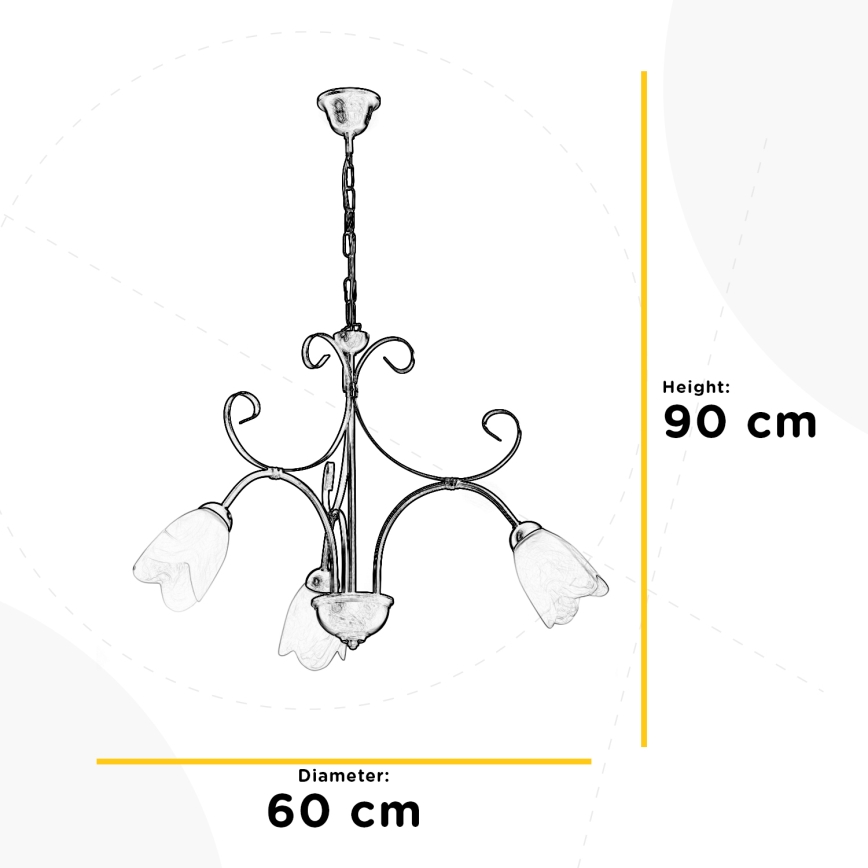 ONLI - Lámpara colgante con cadena ODINO 3xE14/6W/230V