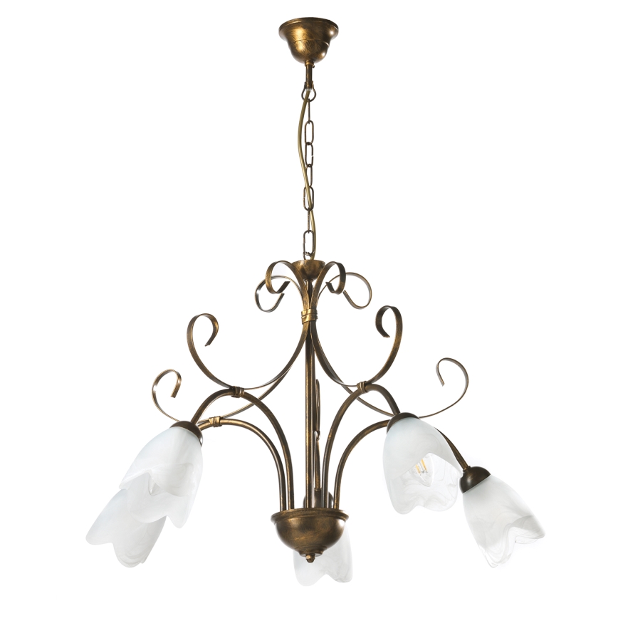 ONLI - Lámpara colgante con cadena ODINO 5xE14/6W/230V
