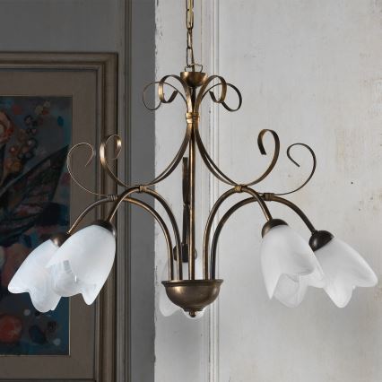 ONLI - Lámpara colgante con cadena ODINO 5xE14/6W/230V