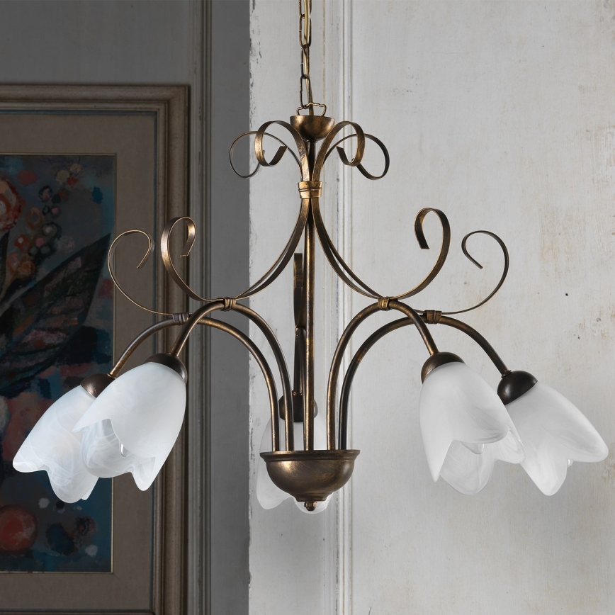 ONLI - Lámpara colgante con cadena ODINO 5xE14/6W/230V
