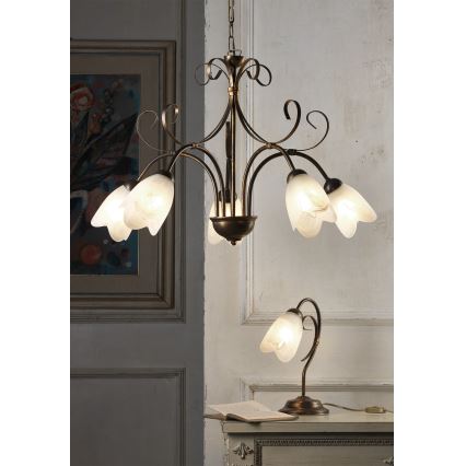 ONLI - Lámpara colgante con cadena ODINO 5xE14/6W/230V