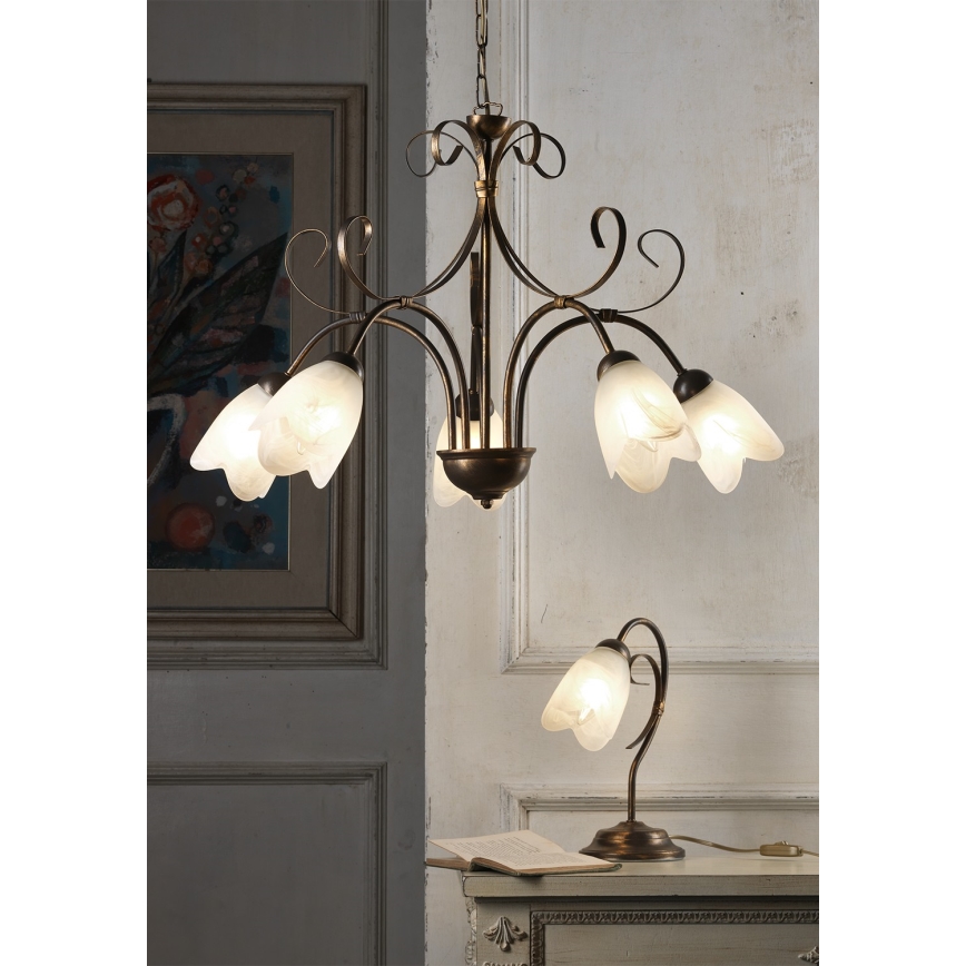 ONLI - Lámpara colgante con cadena ODINO 5xE14/6W/230V