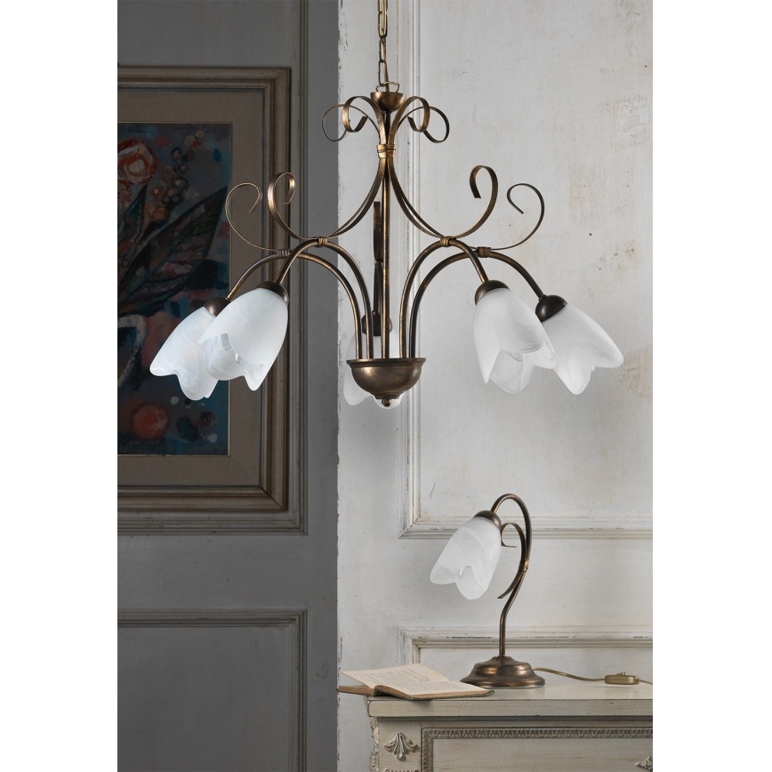 ONLI - Lámpara colgante con cadena ODINO 5xE14/6W/230V