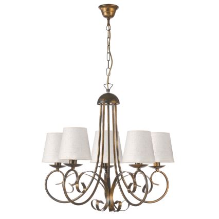 ONLI - Lámpara colgante con cadena POMPEI 5xE14/6W/230V bronce