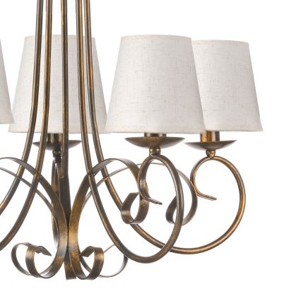 ONLI - Lámpara colgante con cadena POMPEI 5xE14/6W/230V bronce