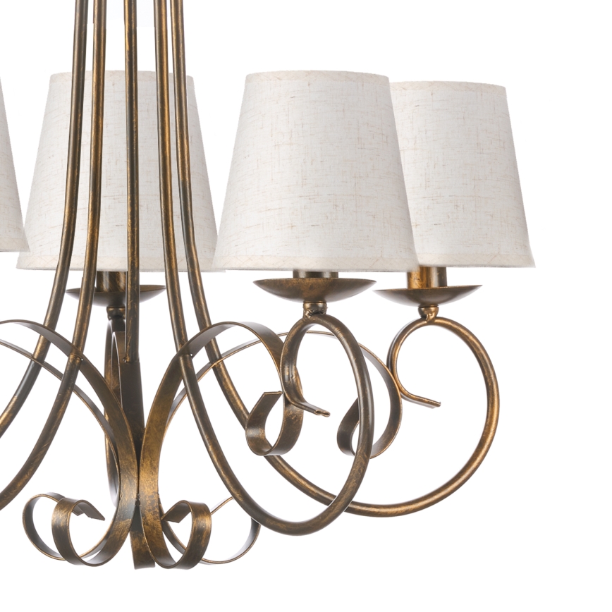 ONLI - Lámpara colgante con cadena POMPEI 5xE14/6W/230V bronce