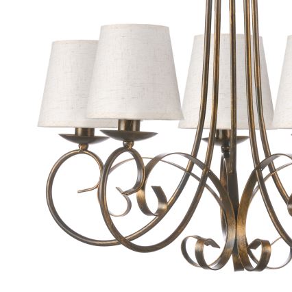 ONLI - Lámpara colgante con cadena POMPEI 5xE14/6W/230V bronce