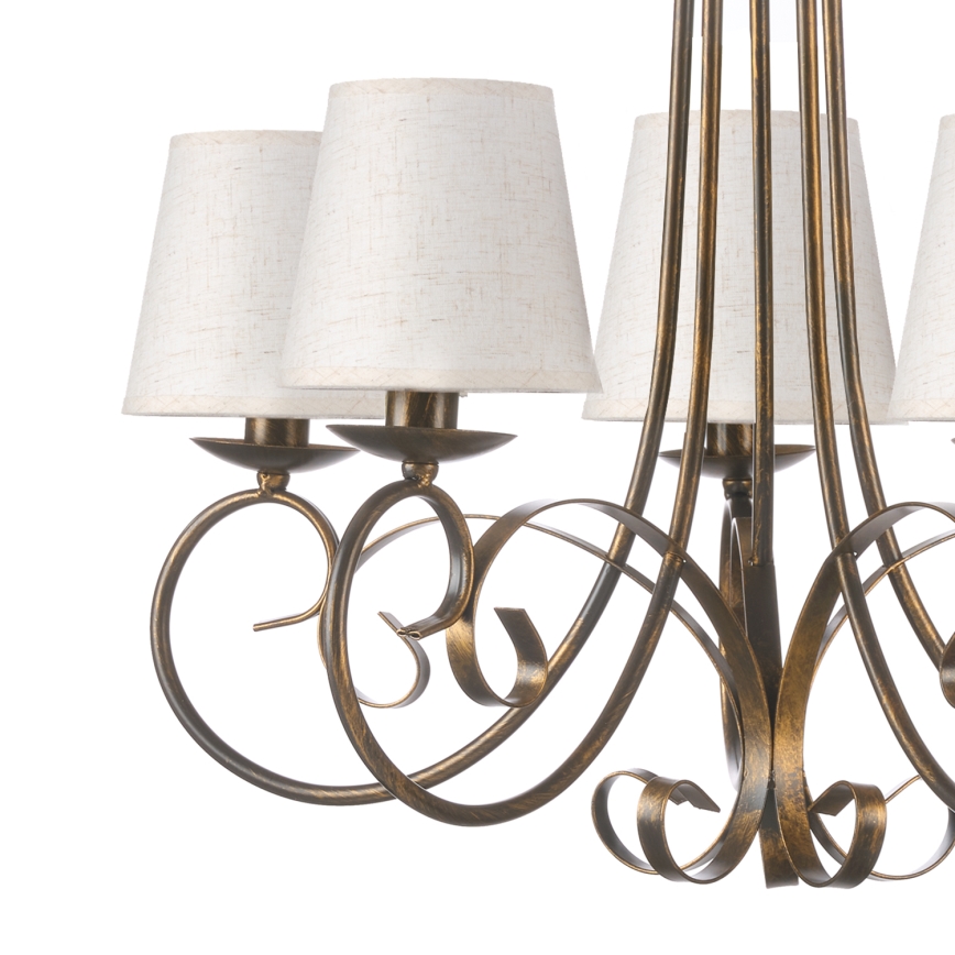 ONLI - Lámpara colgante con cadena POMPEI 5xE14/6W/230V bronce