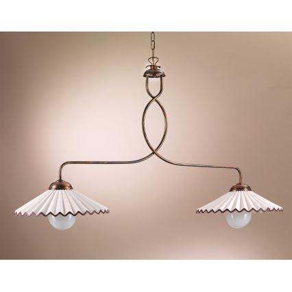 ONLI - Lámpara colgante con cadena ROSINA 2xE27/22W/230V bronce