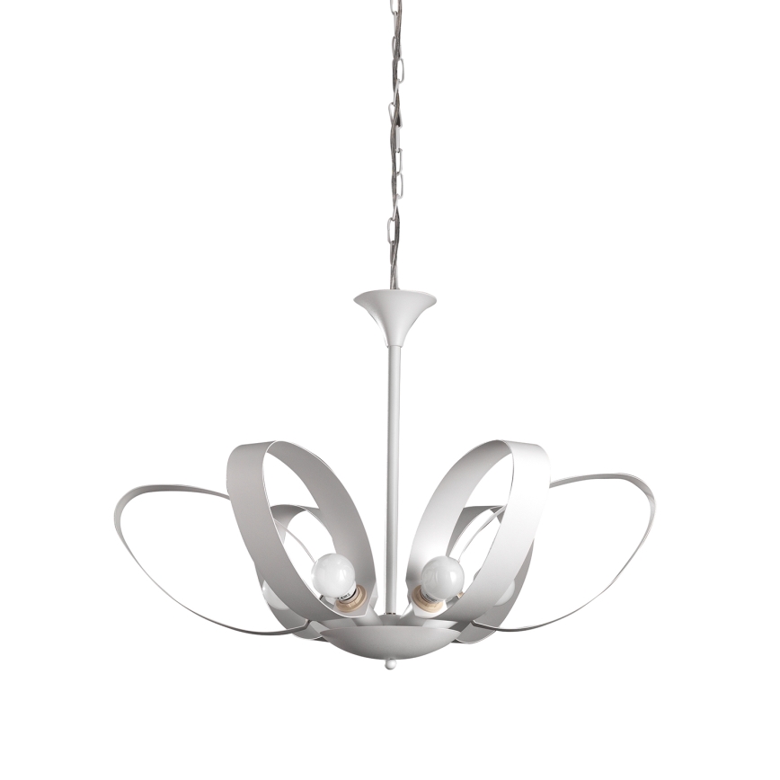 ONLI - Lámpara colgante con cadena SERENA 6xE14/6W/230V blanco