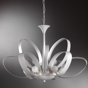 ONLI - Lámpara colgante con cadena SERENA 9xE14/6W/230V blanco