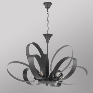 ONLI - Lámpara colgante con cadena SERENA 9xE14/6W/230V negro