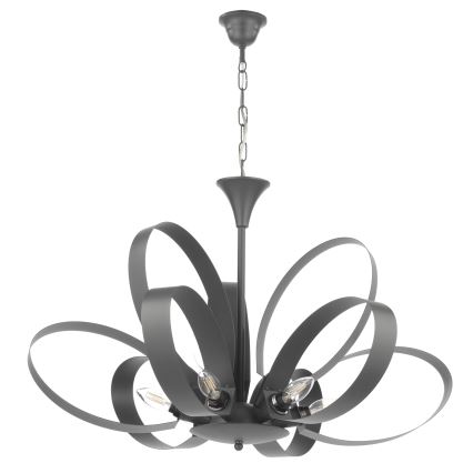 ONLI - Lámpara colgante con cadena SERENA 9xE14/6W/230V negro