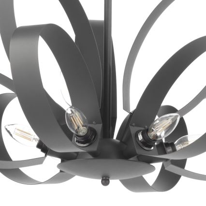 ONLI - Lámpara colgante con cadena SERENA 9xE14/6W/230V negro