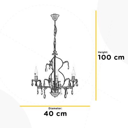 ONLI - Lámpara colgante con cadena TERESA 3xE14/6W/230V bronce