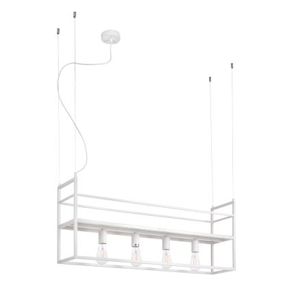 ONLI - Lámpara colgante con estante JEFFER 4xE27/22W/230V blanco