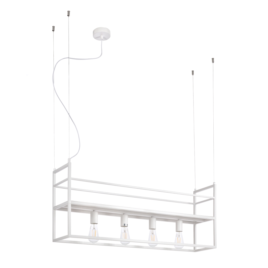 ONLI - Lámpara colgante con estante JEFFER 4xE27/22W/230V blanco