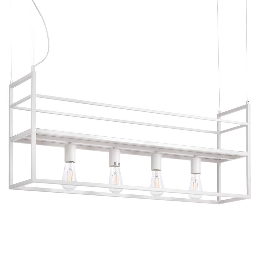 ONLI - Lámpara colgante con estante JEFFER 4xE27/22W/230V blanco