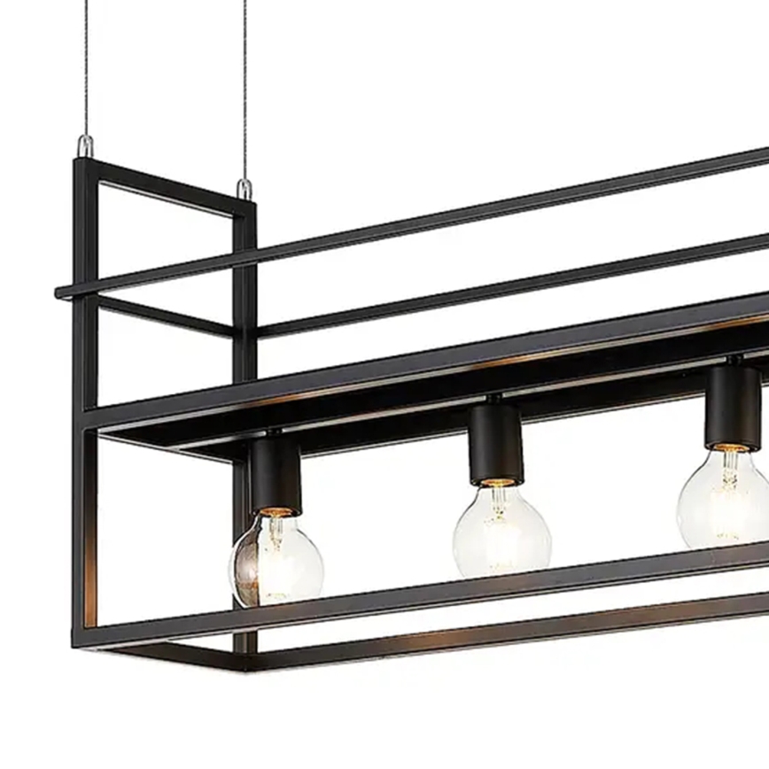 ONLI - Lámpara colgante con estante JEFFER 4xE27/22W/230V negro