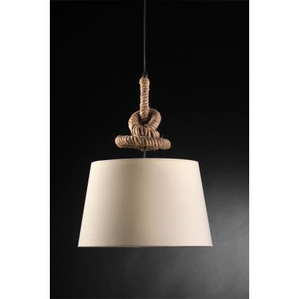 ONLI - Lámpara colgante CORDA 1xE27/22W/230V beige