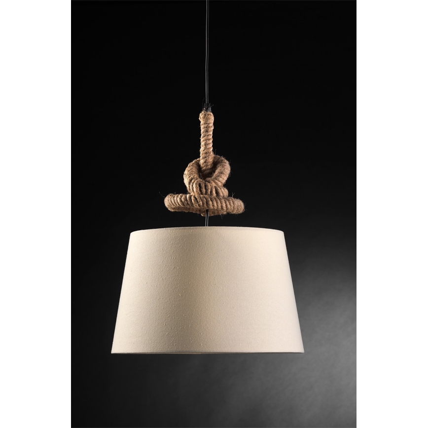 ONLI - Lámpara colgante CORDA 1xE27/22W/230V beige