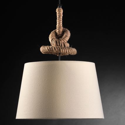 ONLI - Lámpara colgante CORDA 1xE27/22W/230V beige