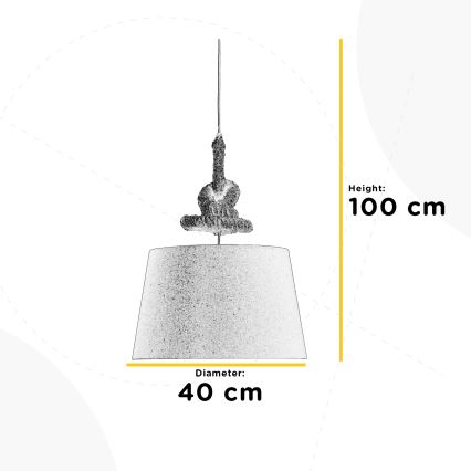 ONLI - Lámpara colgante CORDA 1xE27/22W/230V beige