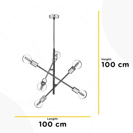 ONLI - Lámpara colgante CROSS 6xE27/22W/230V