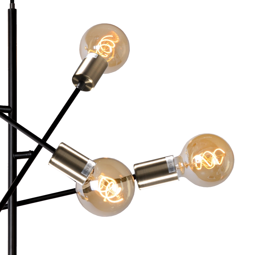 ONLI - Lámpara colgante CROSS 6xE27/22W/230V negro/latón